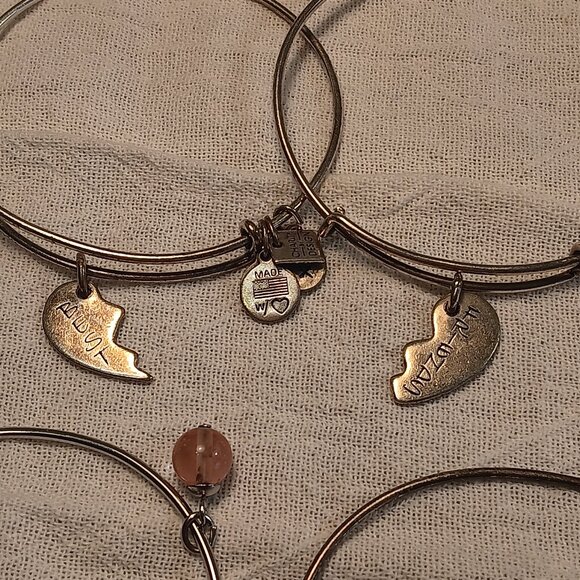 Alex and Ani lot of 9 bangle bracelets silver & brass tones + 1 Footnotes - Picture 4 of 16